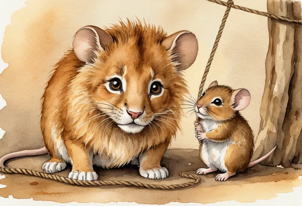 Mouse Finds the Lion